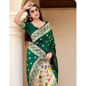 green-festive-wear-woven-banarasi-soft-silk-saree-127834