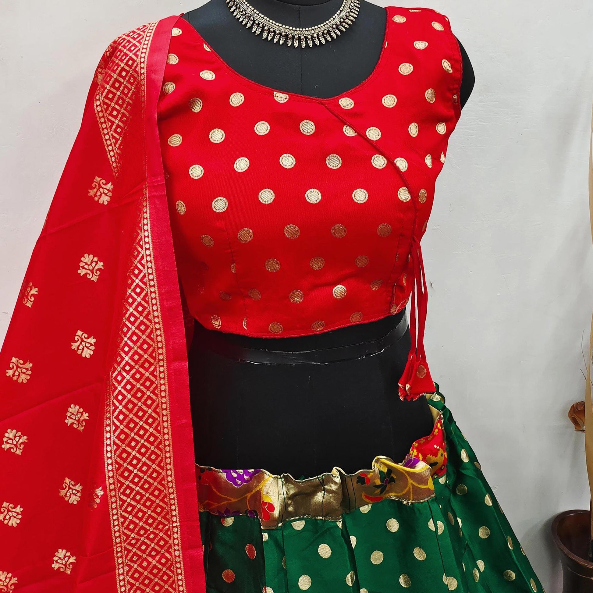 green-festive-wear-woven-brocade-lehenga-choli-124769