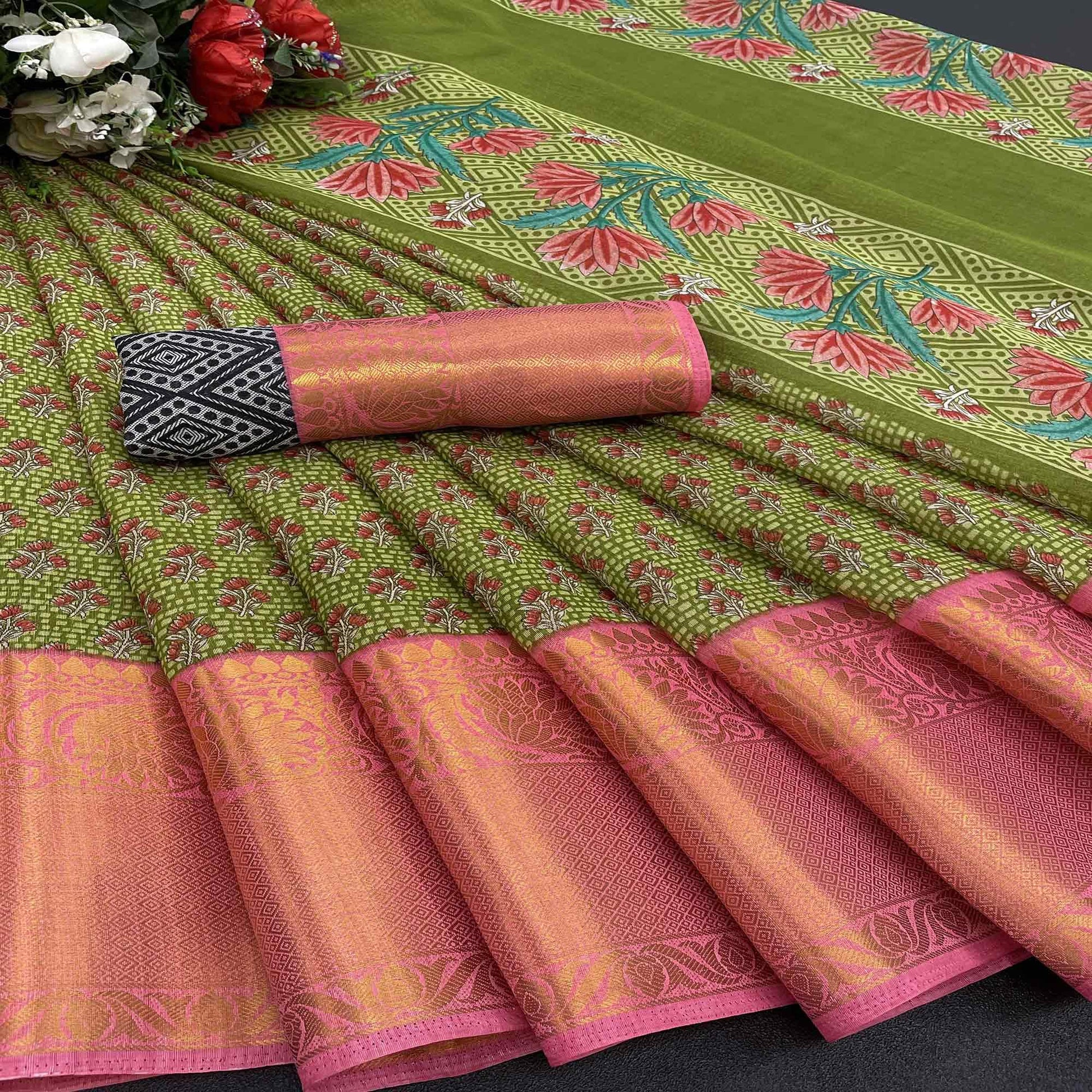 green-festive-wear-woven-chanderi-silk-saree-131359