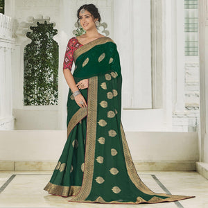 green-festive-wear-woven-chiffon-saree-139335