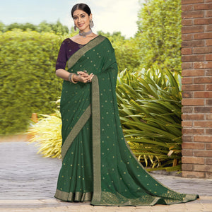 green-festive-wear-woven-chiffon-saree-139351