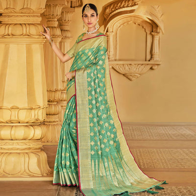 green-festive-wear-woven-cotton-handloom-saree-135555