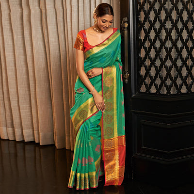 green-festive-wear-woven-cotton-handloom-saree-122694