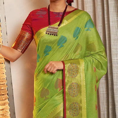 green-festive-wear-woven-cotton-handloom-saree-122692