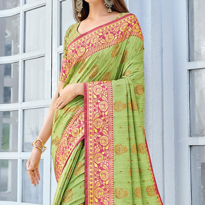green-festive-wear-woven-cotton-handloom-saree-135562