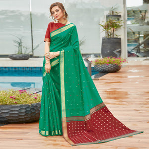 green-festive-wear-woven-cotton-saree-122687
