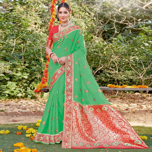green-festive-wear-woven-cotton-saree-139797