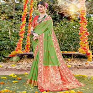 green-festive-wear-woven-cotton-saree-139800