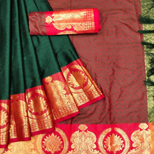 green-festive-wear-woven-cotton-saree-142099