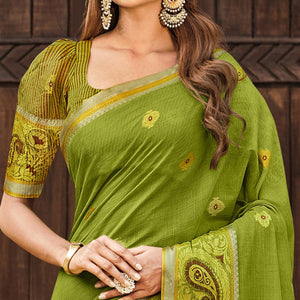 green-festive-wear-woven-cotton-saree-132419