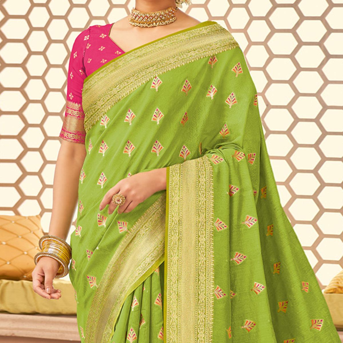 green-festive-wear-woven-cotton-saree-139815