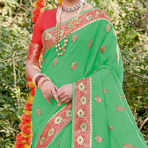 green-festive-wear-woven-cotton-saree-139797