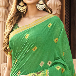 green-festive-wear-woven-cotton-saree-132415