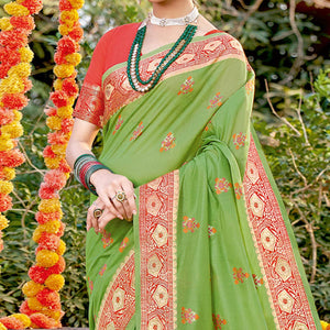 green-festive-wear-woven-cotton-saree-139800