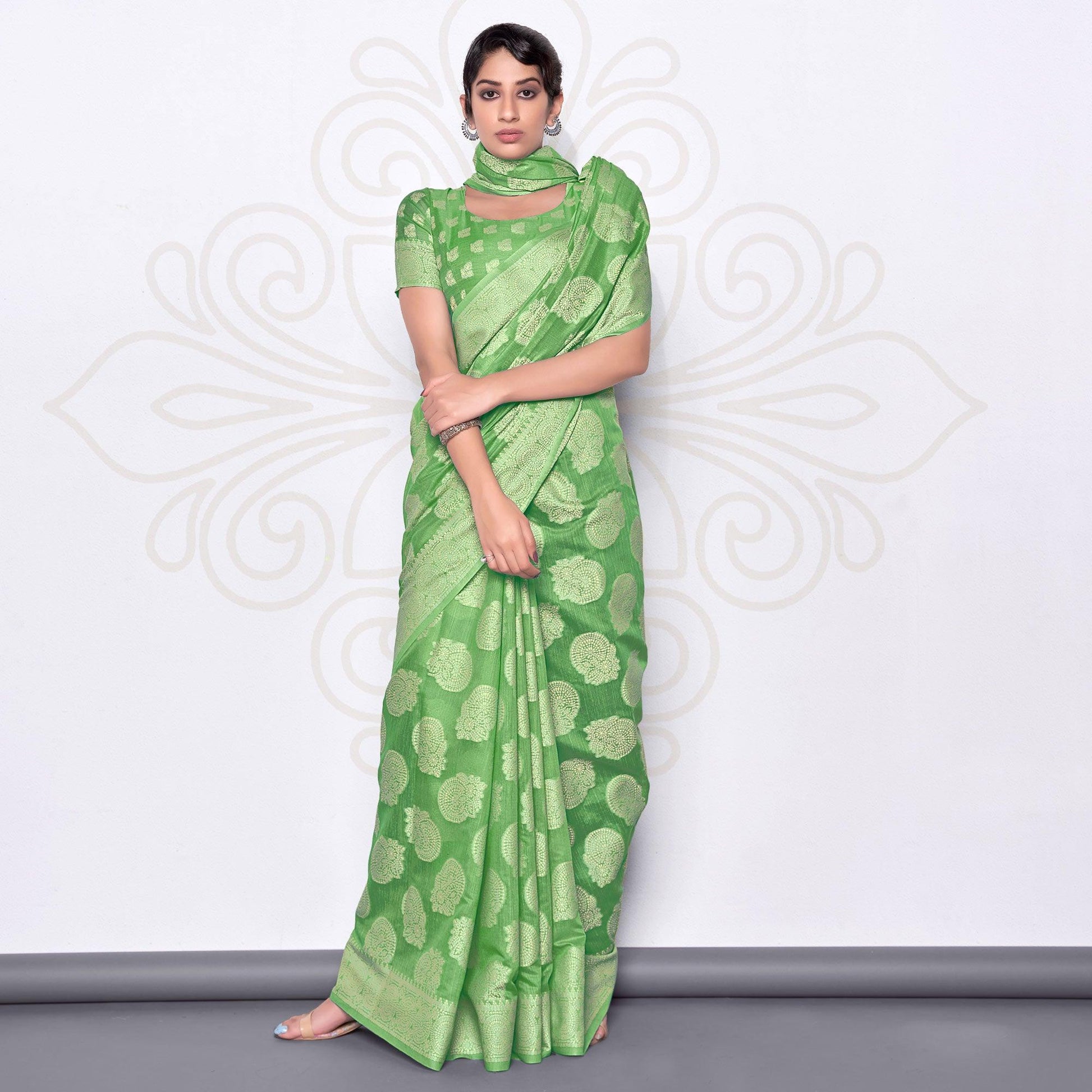 green-festive-wear-woven-cotton-saree-139983