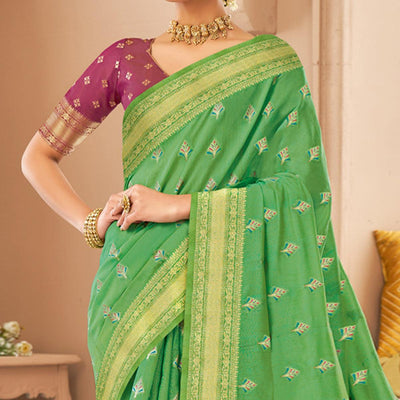 green-festive-wear-woven-cotton-saree-139817