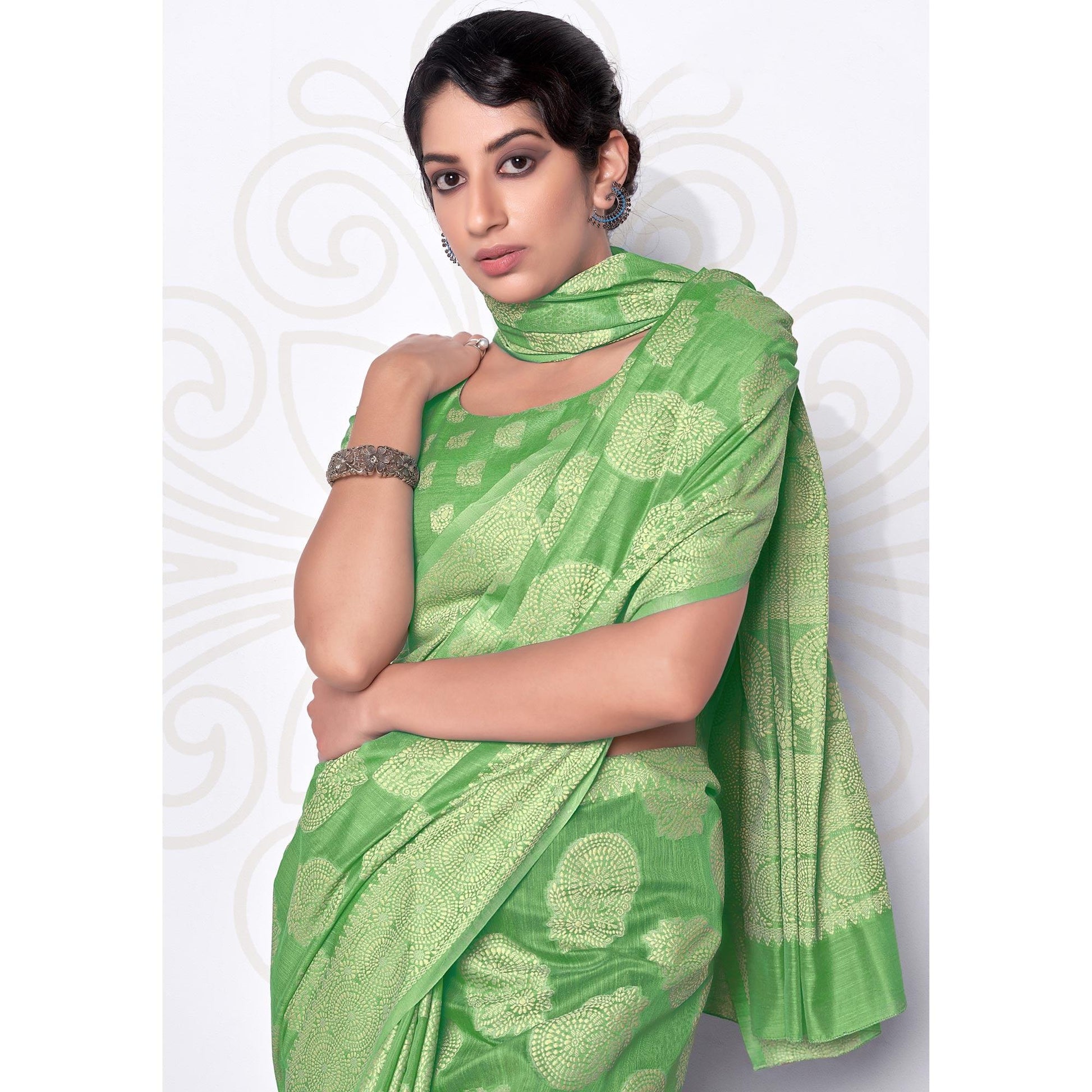 green-festive-wear-woven-cotton-saree-139983