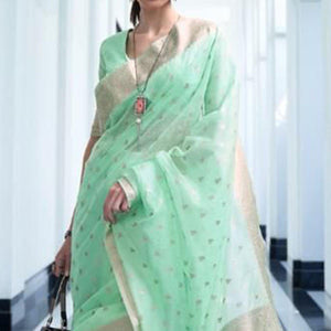 green-festive-wear-woven-cotton-saree-140025