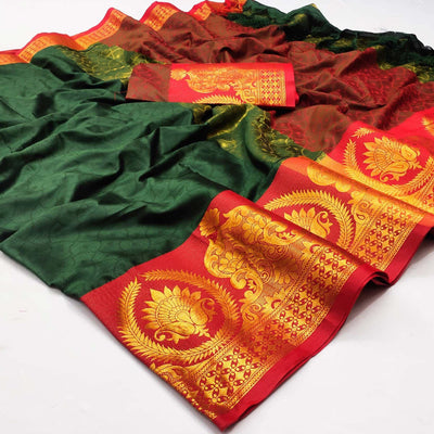 green-festive-wear-woven-cotton-saree-142099