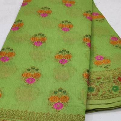 green-festive-wear-woven-cotton-saree-with-meena-butta-pallu-106270
