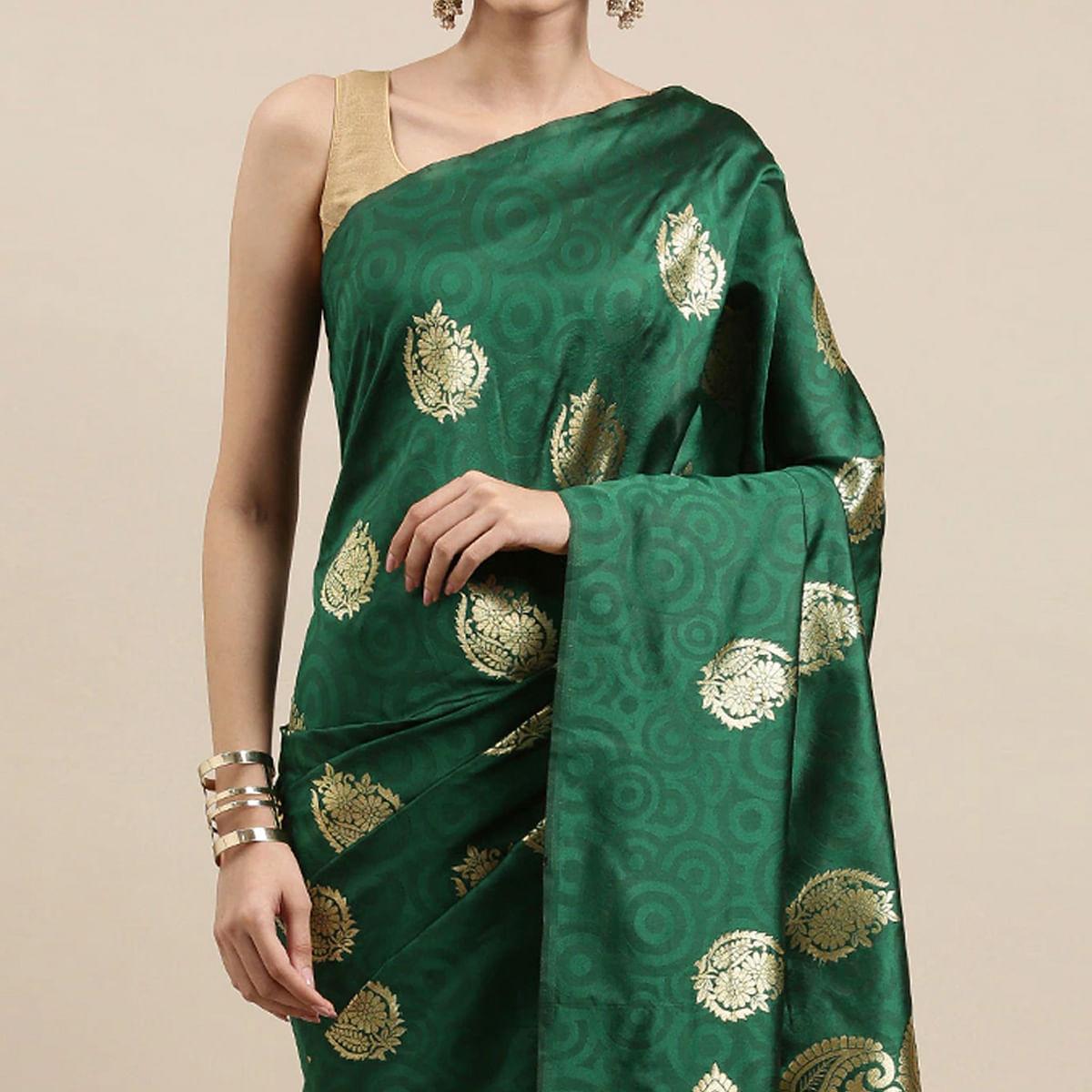 green-festive-wear-woven-cotton-silk-designer-saree-141491
