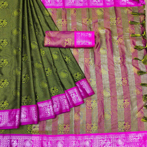green-festive-wear-woven-cotton-silk-saree-142291