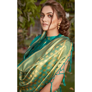 green-festive-wear-woven-cotton-silk-saree-119146