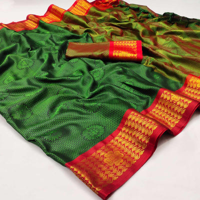 green-festive-wear-woven-cotton-silk-saree-142277