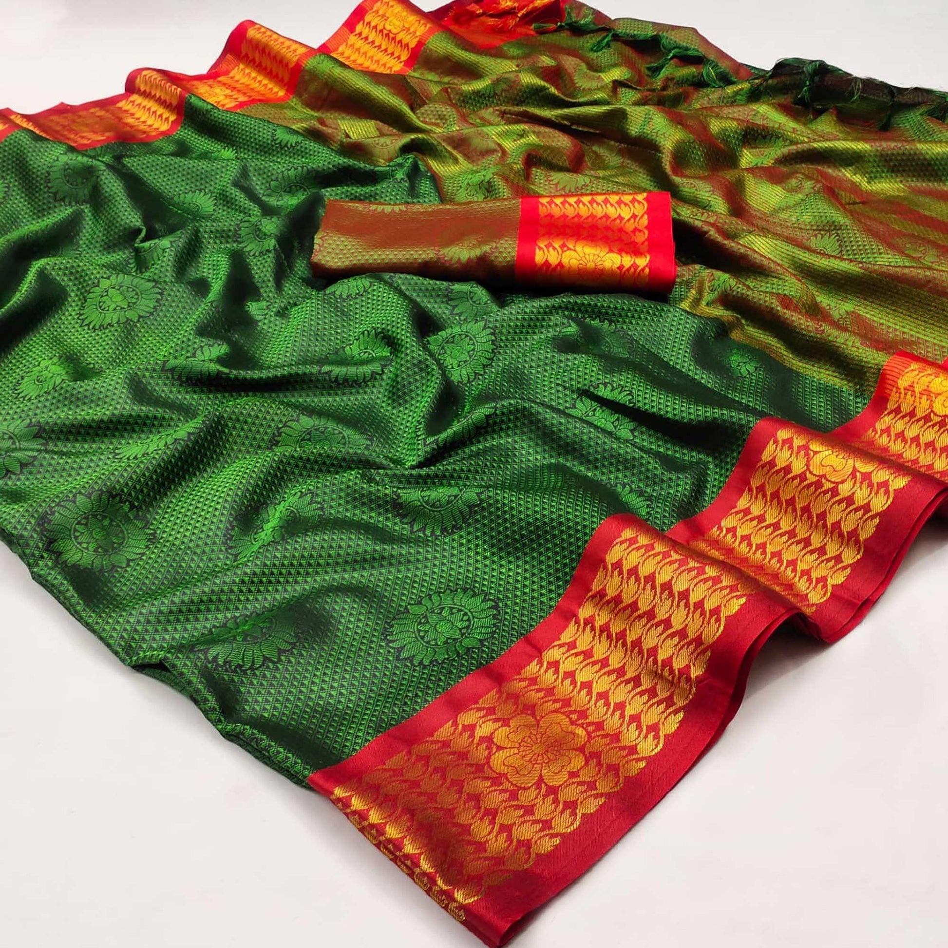 green-festive-wear-woven-cotton-silk-saree-142277