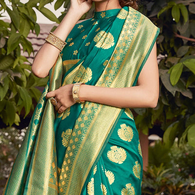 green-festive-wear-woven-cotton-silk-saree-119146