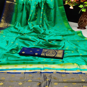 green-festive-wear-woven-cotton-silk-saree-129714