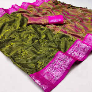 green-festive-wear-woven-cotton-silk-saree-142291