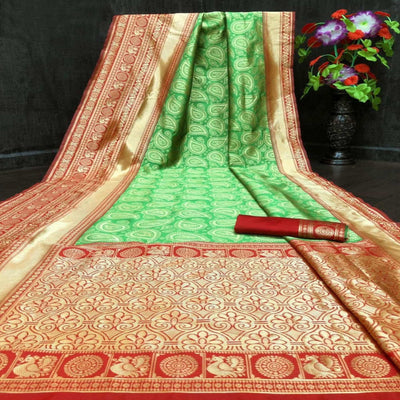 green-festive-wear-woven-designer-border-soft-lichi-silk-saree-108226