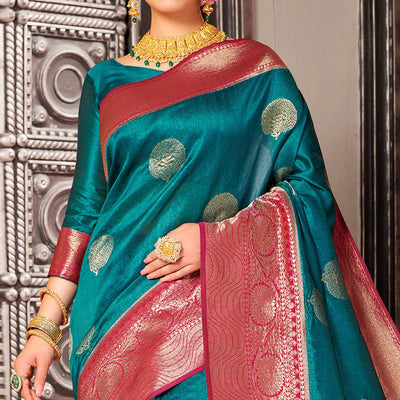 green-festive-wear-woven-designer-soft-banarasi-silk-saree-110612