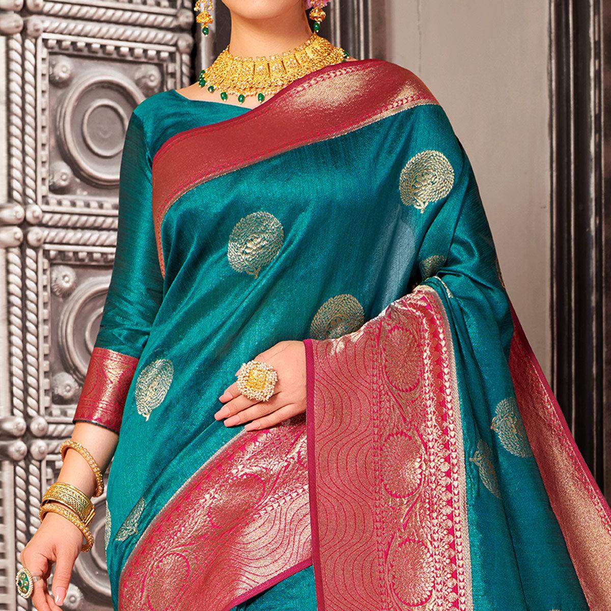 green-festive-wear-woven-designer-soft-banarasi-silk-saree-110612