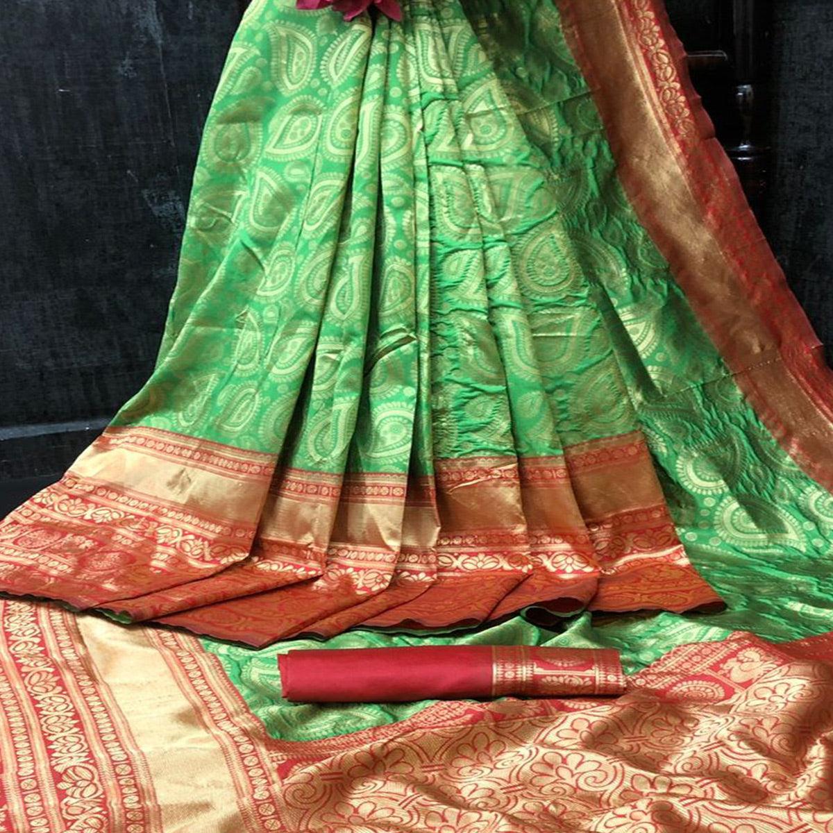 green-festive-wear-woven-designer-soft-lichi-silk-saree-128179