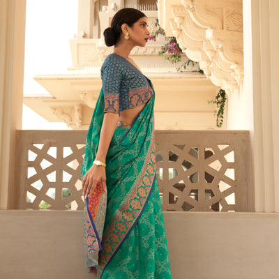 green-festive-wear-woven-handloom-saree-127907