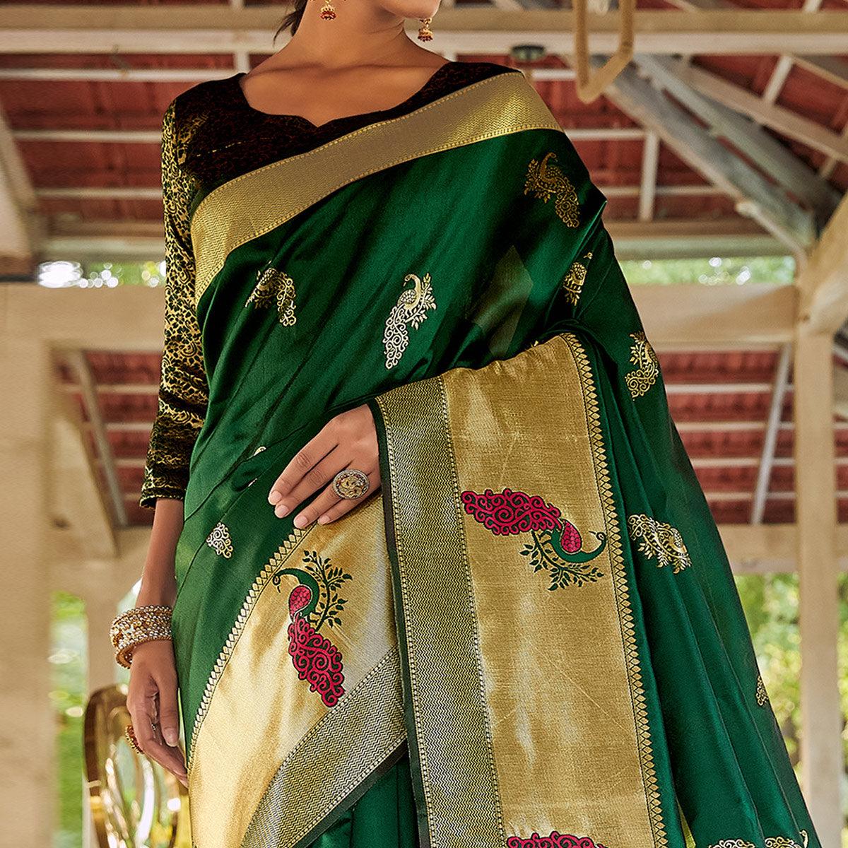 green-festive-wear-woven-handloom-silk-saree-130232