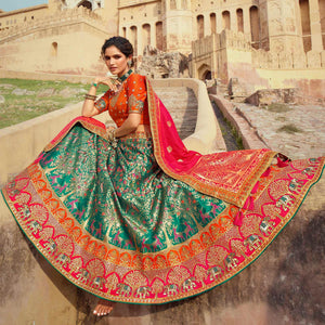 green-festive-wear-woven-heavy-banarasi-silk-lehenga-choli-136866