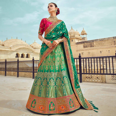 green-festive-wear-woven-heavy-banarasi-silk-lehenga-choli-136871