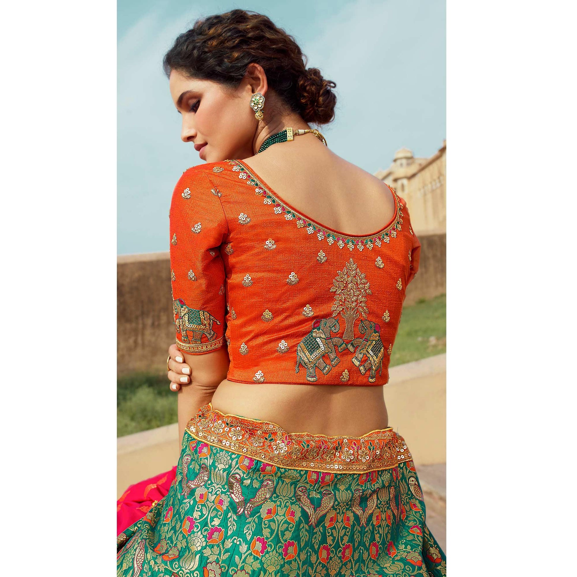 green-festive-wear-woven-heavy-banarasi-silk-lehenga-choli-136866
