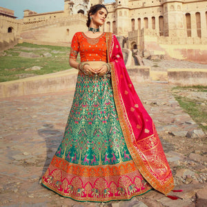 green-festive-wear-woven-heavy-banarasi-silk-lehenga-choli-136866