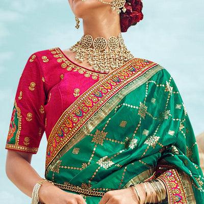 green-festive-wear-woven-heavy-banarasi-silk-lehenga-choli-136871