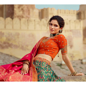 green-festive-wear-woven-heavy-banarasi-silk-lehenga-choli-136866