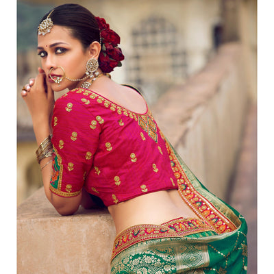 green-festive-wear-woven-heavy-banarasi-silk-lehenga-choli-136871