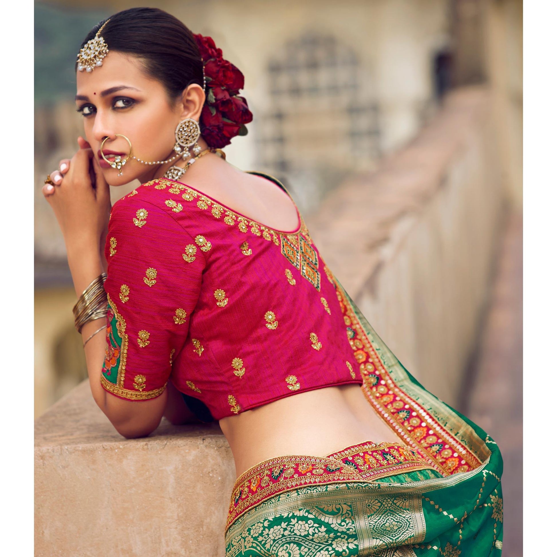 green-festive-wear-woven-heavy-banarasi-silk-lehenga-choli-136871