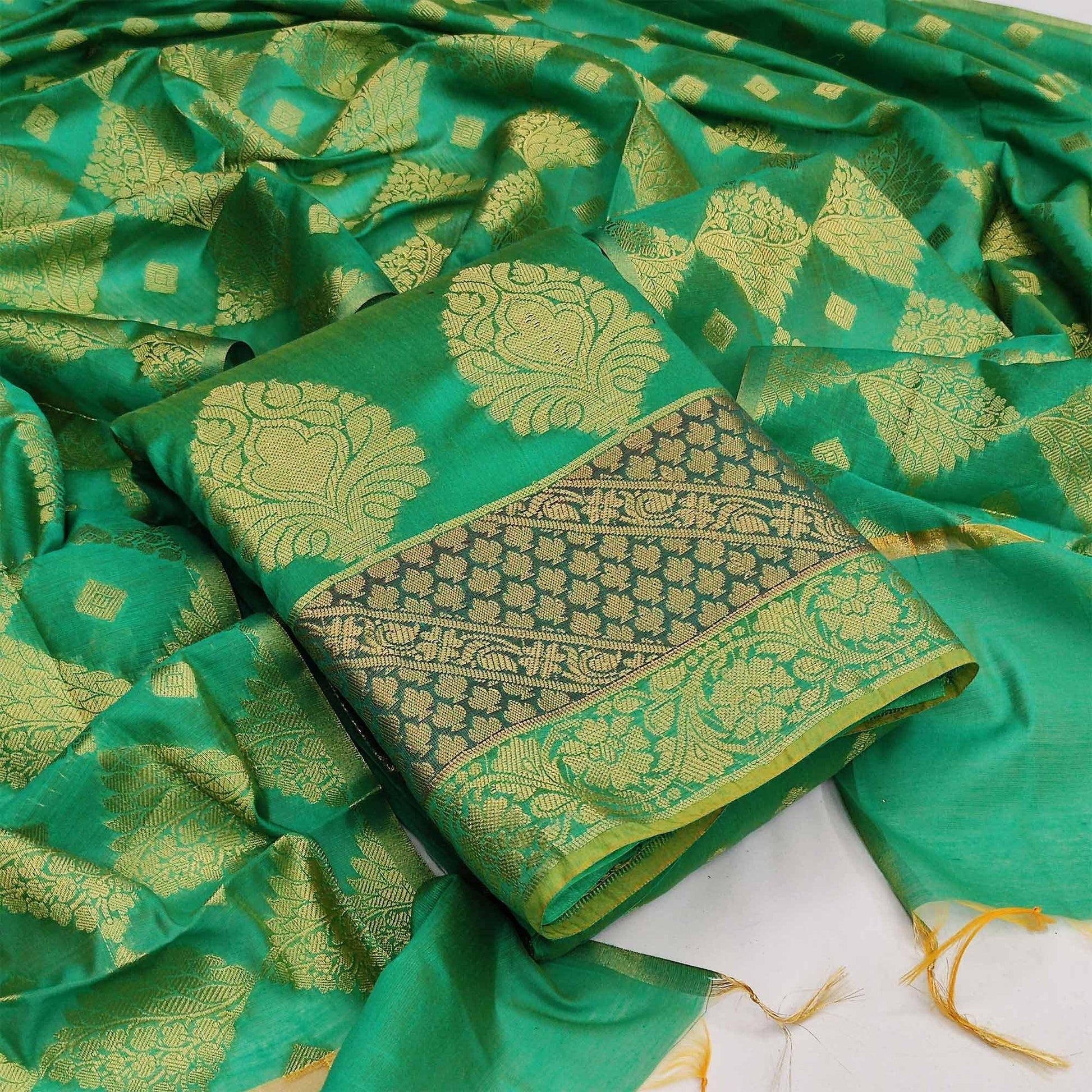 green-festive-wear-woven-jacquard-banarasi-dress-material-116317