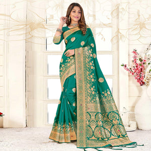 green-festive-wear-woven-jari-border-soft-silk-saree-137873