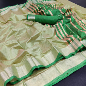 green-festive-wear-woven-banarasi-pure-raw-khadi-saree-114816