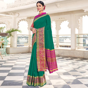 green-festive-wear-woven-khadi-silk-saree-118561
